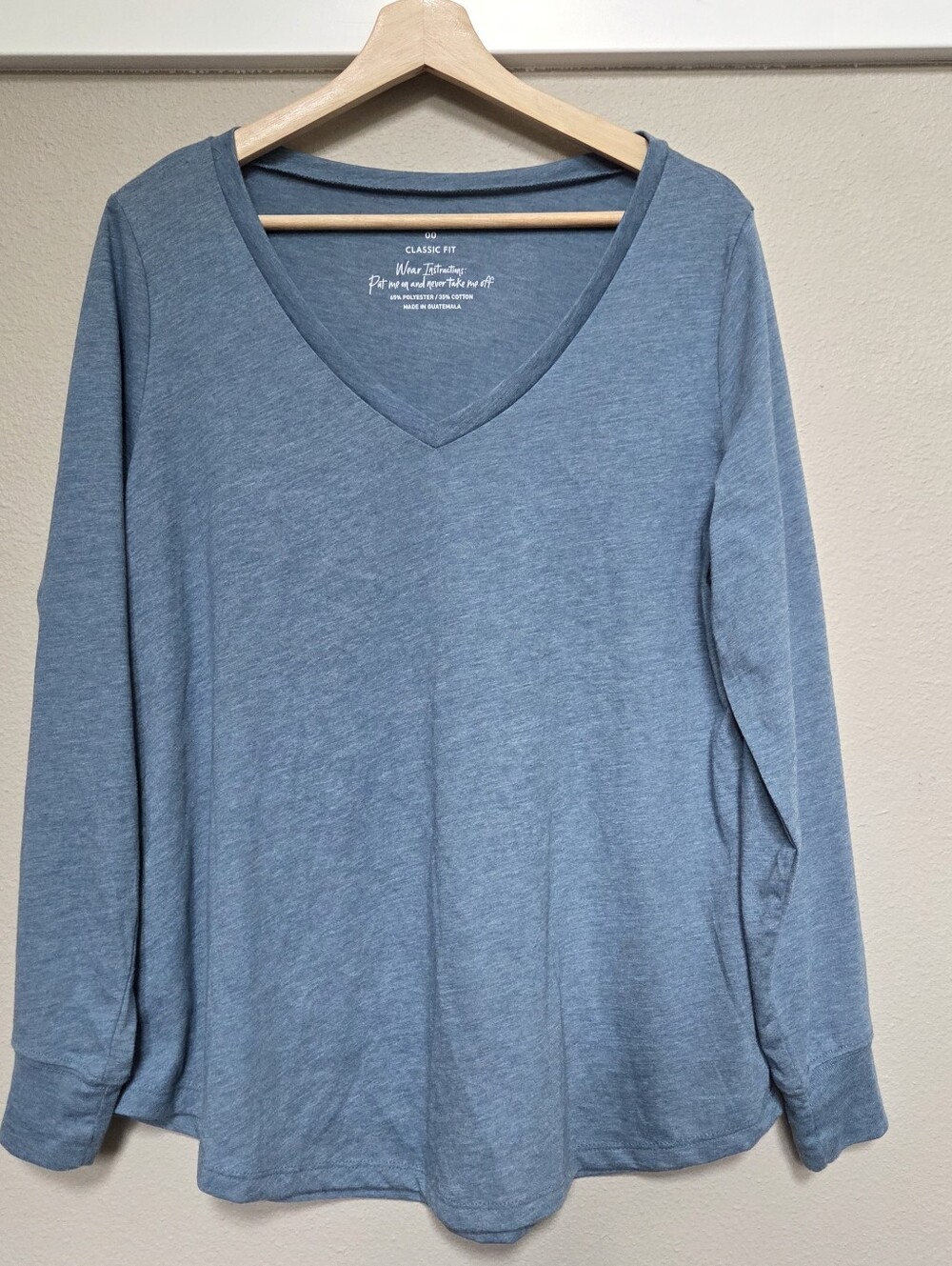 Torrid | V-neck Long Sleeve Top in Dusty Blue